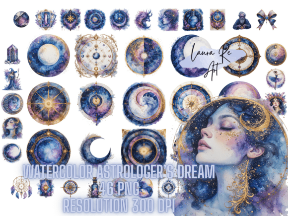 Download Watercolor Astrologer’s Dream - Astrologer Collection