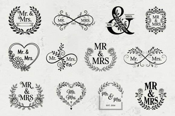 Download Mr and Mrs Wedding Monogram SVG Bundle - Premium Resources