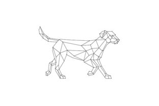 Download Labrador Walking Wireframe Low Polygon - King Collection