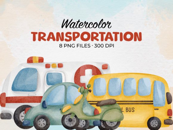 Download Watercolor Transportation Clip Art - Sport Collection