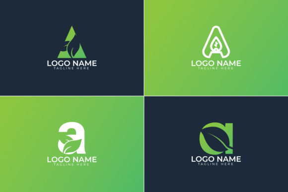 Download Letter a with Leaf Logo Set - Logo set Collection