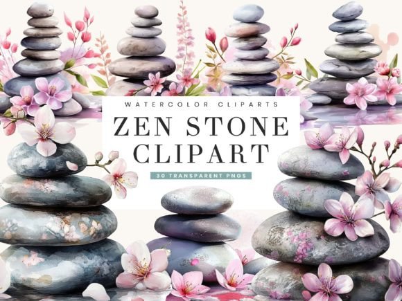 Download Zen Stones Spa Art Clipart Bundle - Zen Collection