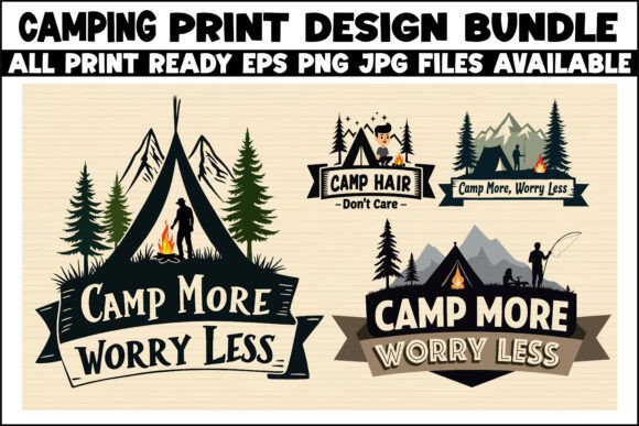 Download Camping Logo Set – Forest Silhouette out - Logo set Collection