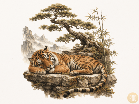 Download Sleeping Tiger PNG, Zen Wildlife Waterco - Zen Collection