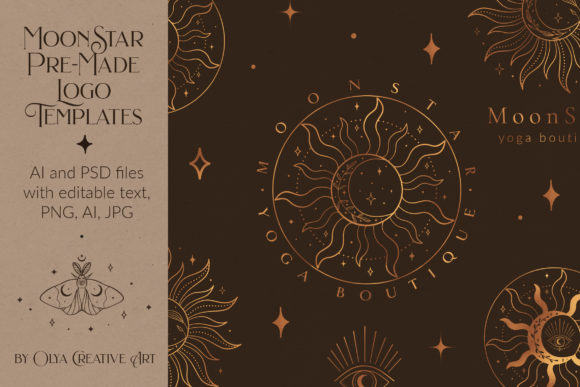 Download Mystic Sun Moon Logo Templates Kit. Eyes - Mystic Collection