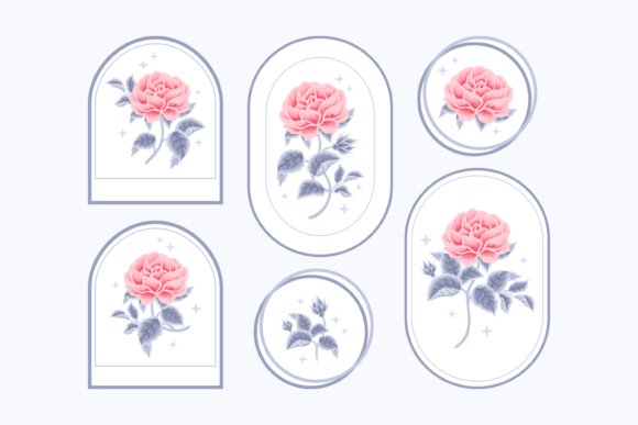 Download Classic Winter Rose Floral Logo Set - Logo set Collection