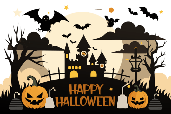 Download A Halloween Logo Set Against a Haunting - Logo set Collection