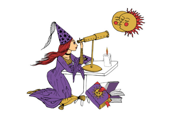 Download Esoteric Stargazer Astrologer Girl PNG - Astrologer Collection