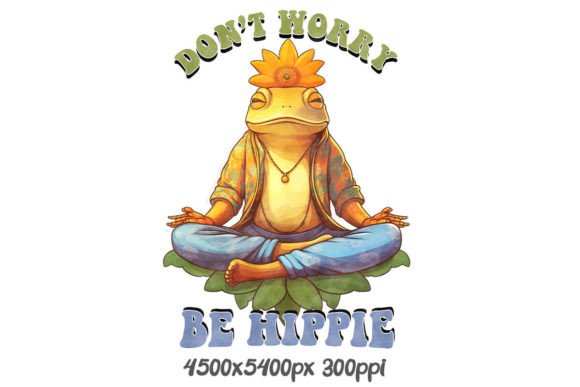 Download Don't Worry, Be Hippie Zen Frog - Zen Collection