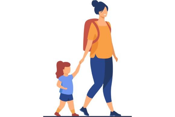Download Happy Active Family Walking Outdoors. Co - King Collection