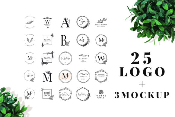 Download 25 Elegant Logos + 3 Quality Mockups - Elegant logos Collection