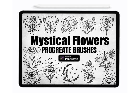 Download Mystical Flowers Procreate Stamp Brushes - Mystic Collection